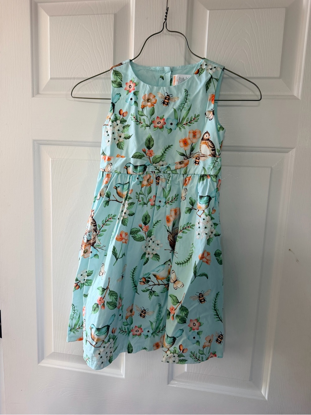 Gymboree Mint Blue Floral & Bird Sleeveless Dress